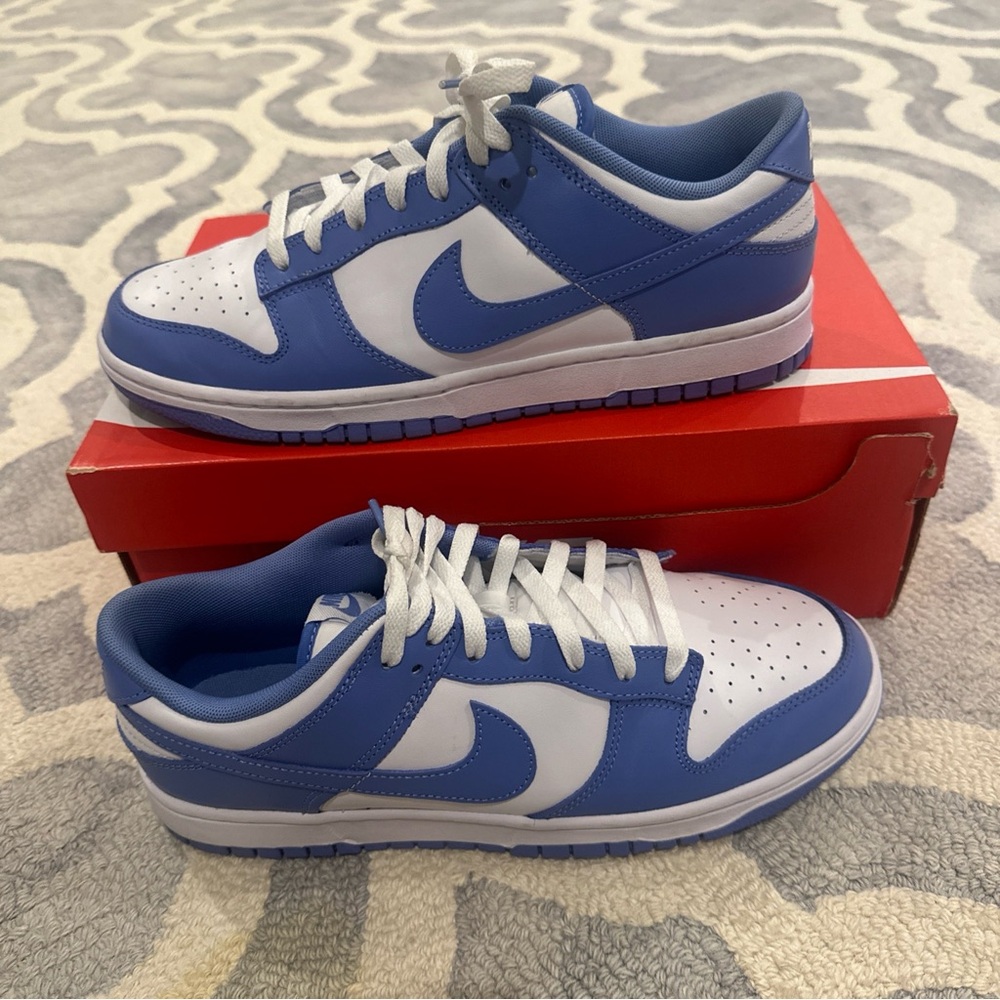 Elevate your sneaker game with these Nike Dunk Low Polar Blue sneakers.